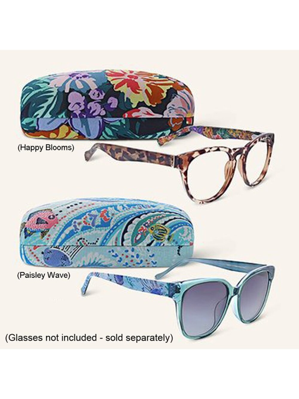 Vera Bradley Clamshell Eyeglass Case - SEA AIR FLORAL - Picture 9 of 14
